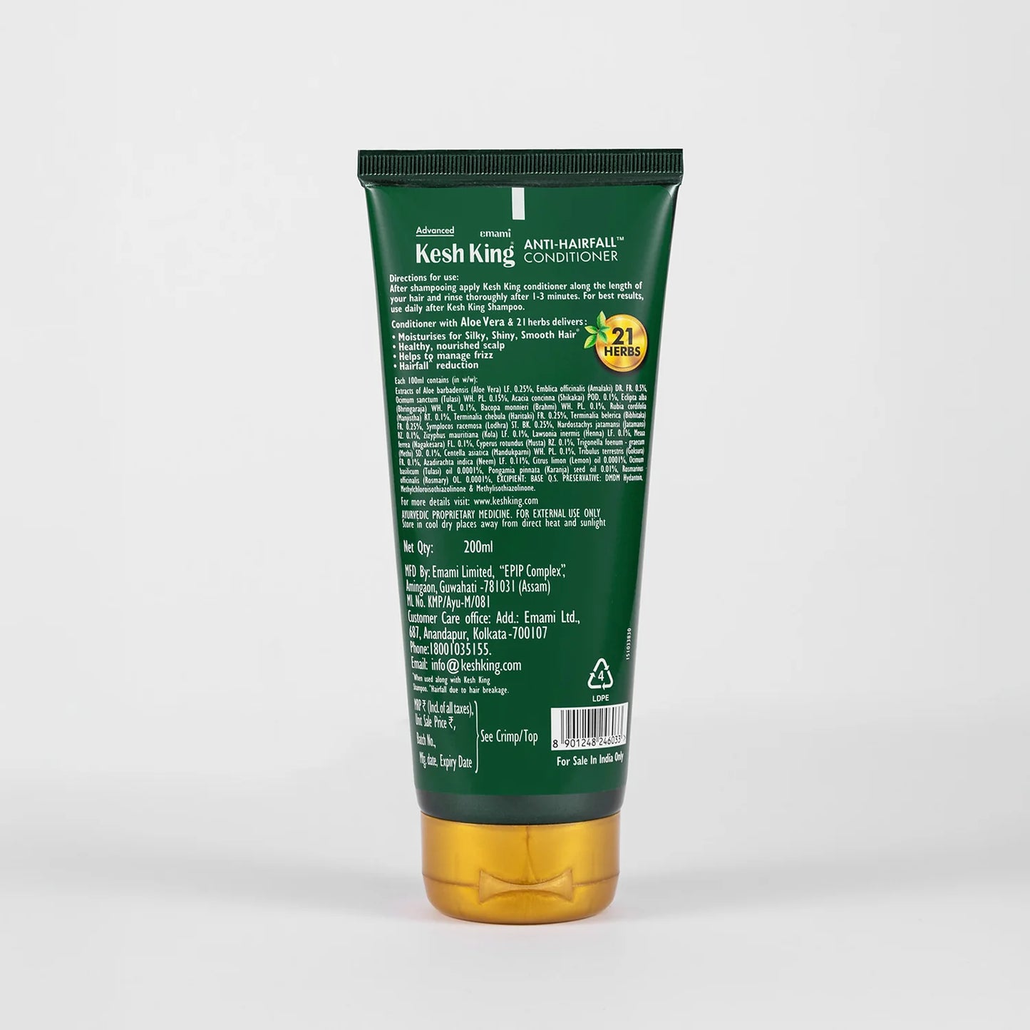 Kesh King Ayurvedic Anti-Hairfall Conditioner for smooth shiny frizz free hair, 200ml