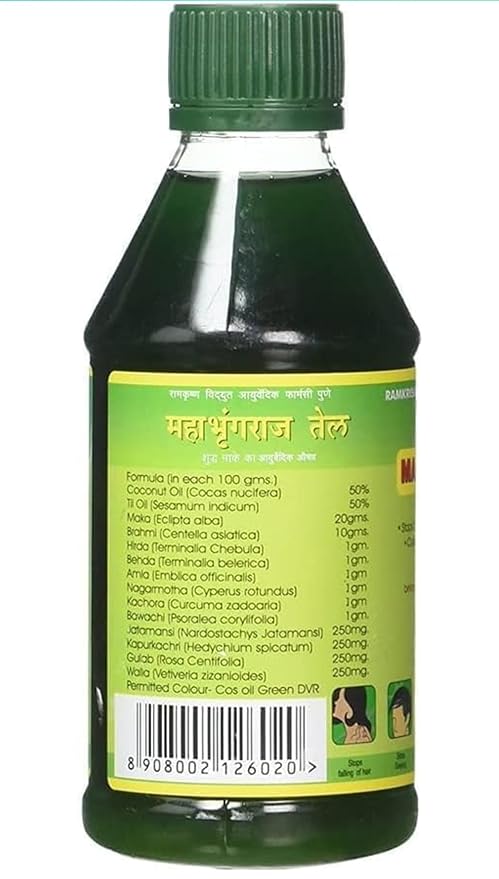 MAHABHRINGARAJ KRUM Ramakrishna Vidyut Ayurved Pharmacy Maka Oil, 200 ml