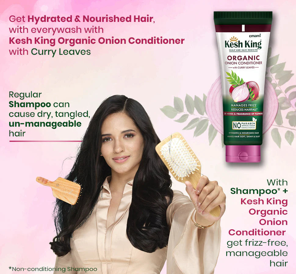 Kesh King Organic Onion Conditioner with Curry Leaves for hydrated and nourished hair - 200ml