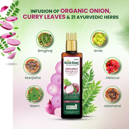 Kesh King Organic Onion Oil With Curry Leaves 100ml