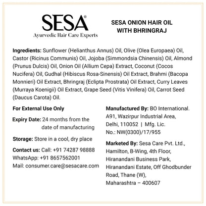 SESA Onion Hair Growth Oil with Bhringraj - 200ml