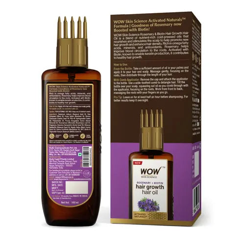 WOW Rosemary Hair Growth Oil To Control Hair Fall - 100ml